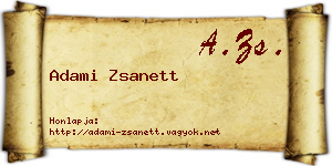 Adami Zsanett névjegykártya